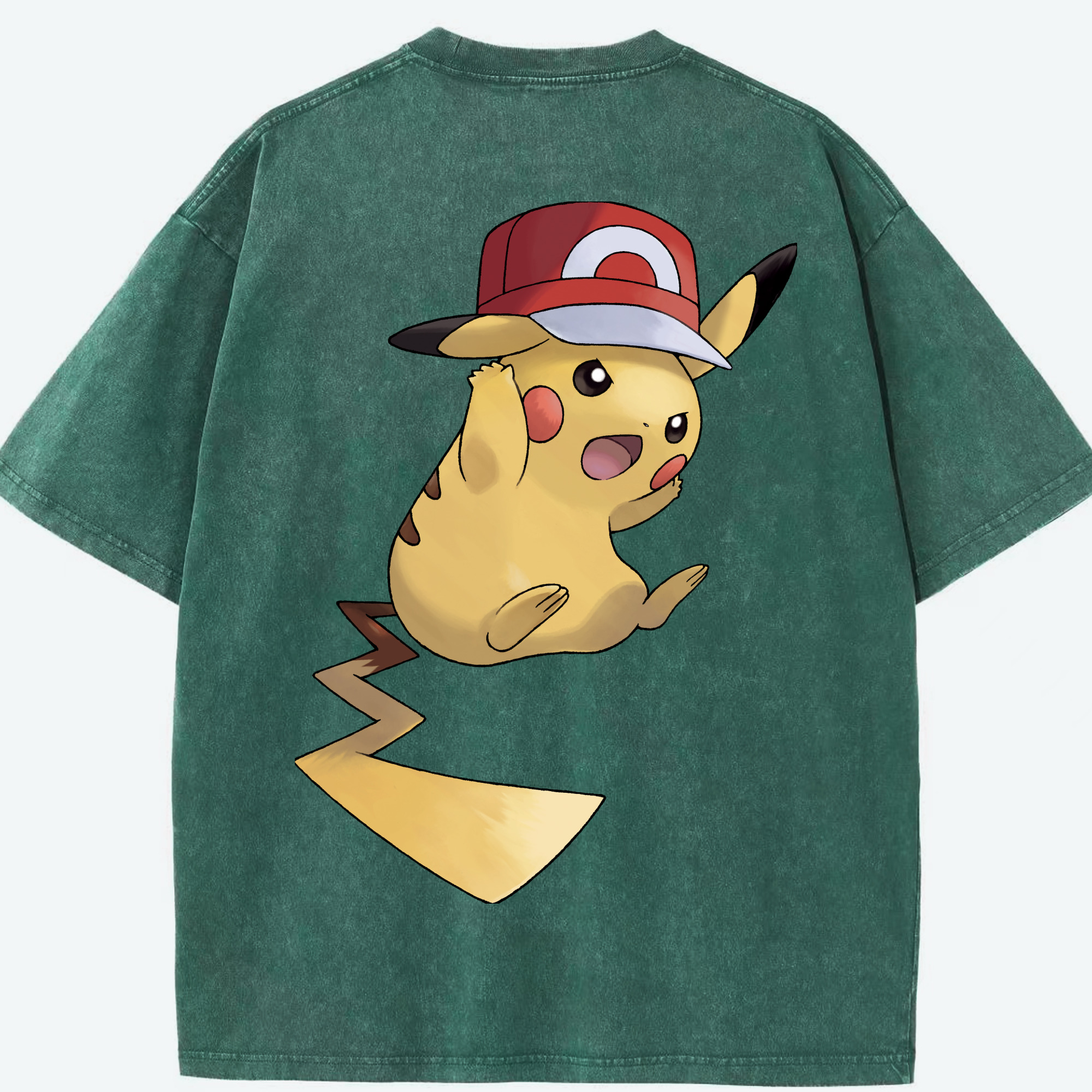 （画像用） ポケットモンスター Pokémon 綿100% ヴィンテージ風 半袖Tシャツ（背面プリント）